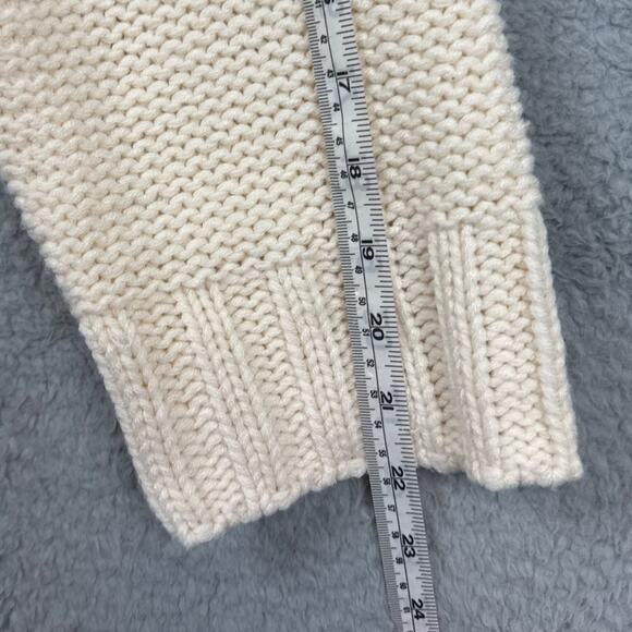 Love Tree Women's Cropped Cowl Neck Cable Knit Sweater Oversized Fit Cream L - Picture 6 of 9